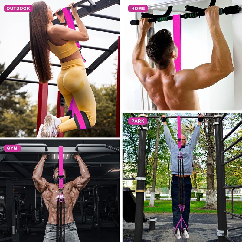 HPYGN Two Foots Pull Up Assistance Bands, Heavy Duty Resistance Band for Pull Up Bar, Adjustable Weight/Size with Fabric Feet/Knee Rest, Bands for Pull Up Assist for Strength Training, Pull Up - Image 4